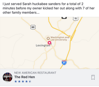 Illustration for article titled A Virginia Restaurant Asked Sarah Huckabee Sanders to Leave and Now Its Yelp Page is Destroyed